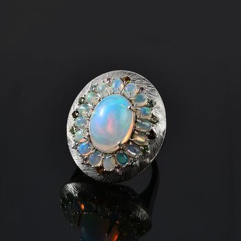Nat&uuml;rlicher, &auml;thiopischer Welo Opal und Multi-Turmalin-Ring - 6,24 ct.