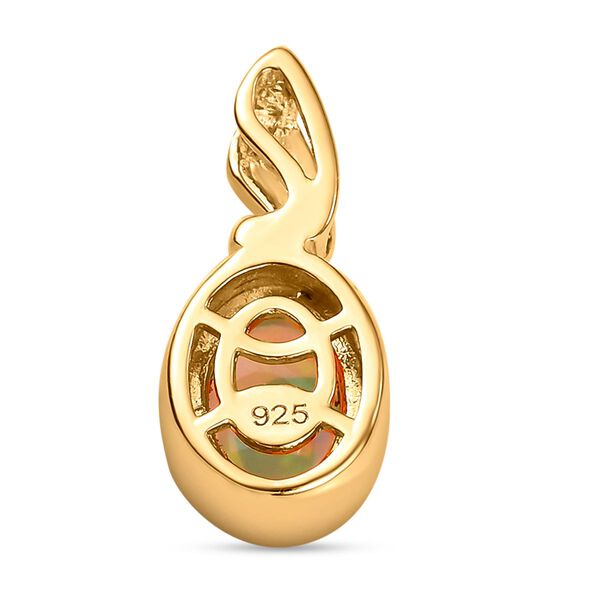 AA natürlicher, äthiopischer Opal und Zirkon-Anhänger in Silber image number 5