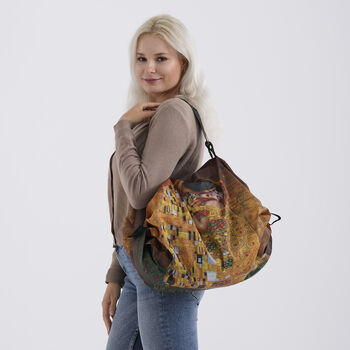 Faltbare Einkaufstasche mit Rei&szlig;verschlussfach 50 x 70 cm Gelb