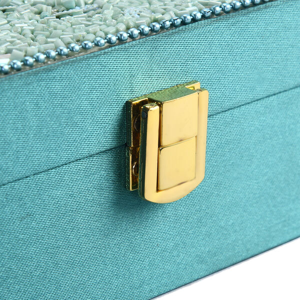 Schmuckbox bestickt mit Perlen und Pailletten, Türkis image number 6