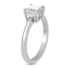 Moissanit Solitär Ring 925 Silber Platin-Überzug image number 4