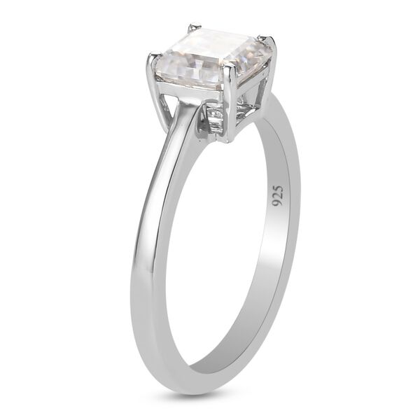Moissanit Solit&auml;r Ring 925 Silber Platin-&Uuml;berzug image number 5