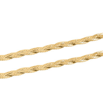 Geflochtene Fischgr&auml;tenkette 45 cm in 925 Silber vergoldet