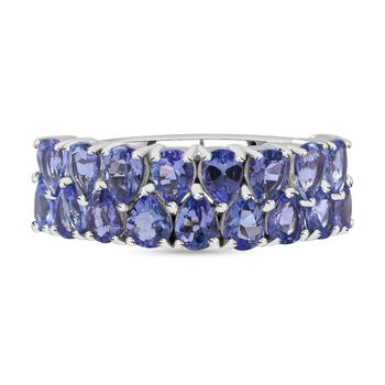 Tansanit Ring, 925 Silber rhodiniert, (Gr&ouml;&szlig;e 21.00), ca. 2.45 ct