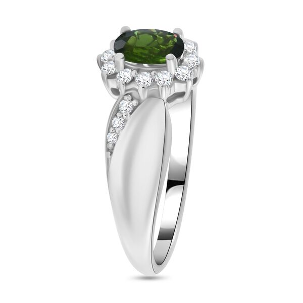 Nat&uuml;rlicher Chromdiopsid und Zirkon-Ring - 0,86 ct. image number 2