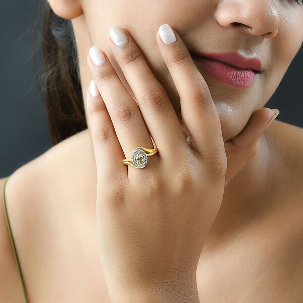 AAA Turkizit und wei&szlig;er Zirkon-Ring - 0,96 ct. image number 3