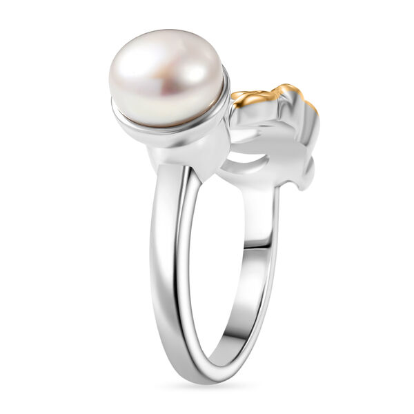 EVER TRUE S&uuml;&szlig;wasser Perle (7.5-8 mm) Ring Nickelfreies Messing Zweifarbige Beschichtung (Gr&ouml;&szlig;e 17.00) image number 5