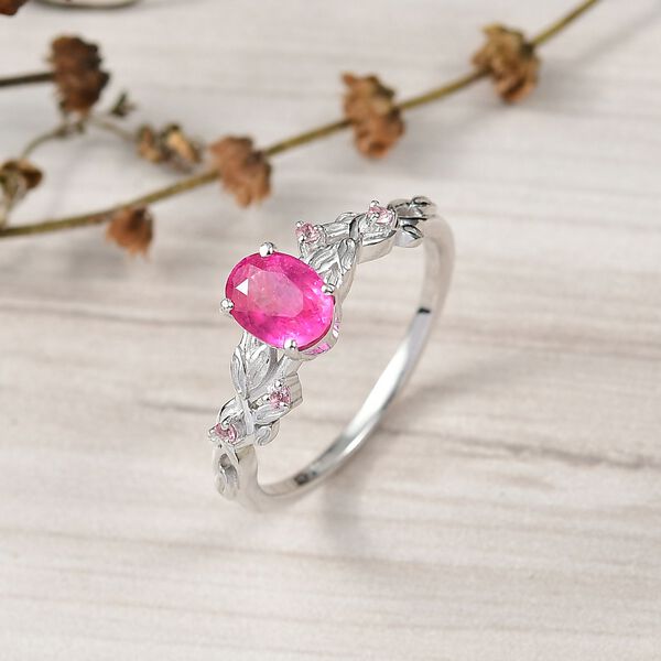 D'Joy Ilakaka Rosa Saphir (Fissure gef&uuml;llt), Rosa Turmalin Ring 925 Silber rhodiniert (Gr&ouml;&szlig;e 19.00) ca. 2,01 ct image number 1