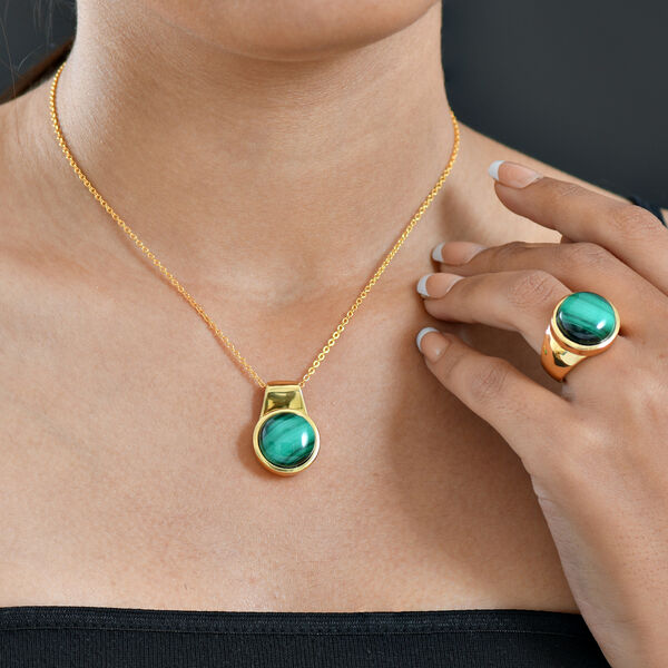 EVER TRUE AAA Malachit Schmuckset ca. 50 cm (Größe 17) ca. 30,00 ct. image number 2