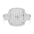 Weißer Diamant Ring 925 Silber platiniert (Größe 18.00) ca. 1.02 ct