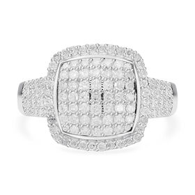 Weißer Diamant P Ring 925 Silber platiniert (Größe 18.00) ca. 1.00 ct