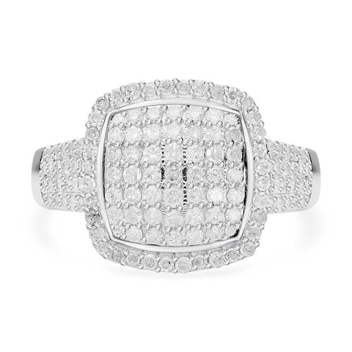 Weißer Diamant P Ring 925 Silber platiniert (Größe 18.00) ca. 1.00 ct image number 0