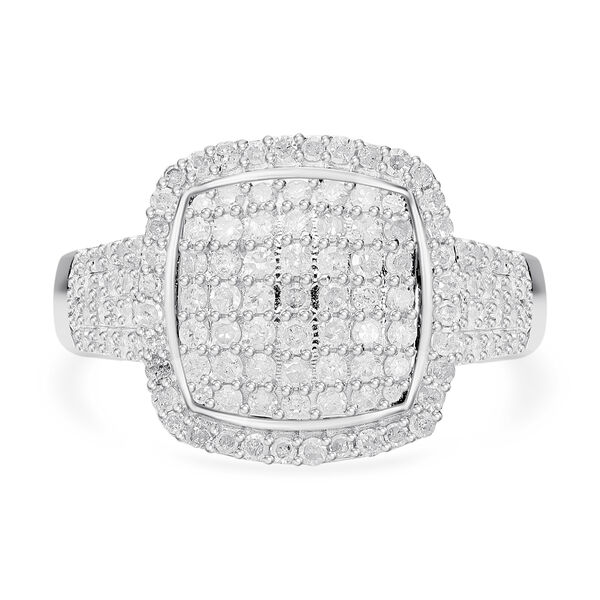 Weißer Diamant P Ring 925 Silber platiniert (Größe 18.00) ca. 1.00 ct image number 0