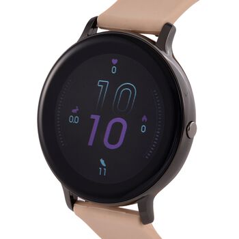 STRADA Hiwatch Plus Smartwatch - Schwarz-Goldenes Geh&auml;use mit Silikonarmband, Multisportmodi und Gesundheits&uuml;berwachung, Bluetooth 5.0