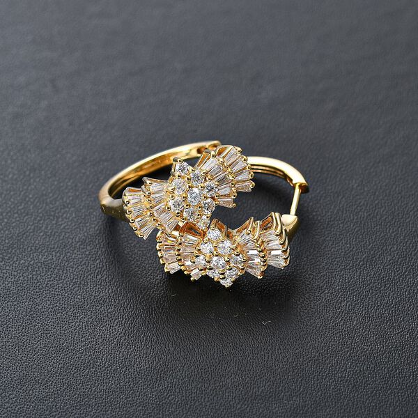 Moissanit Ballerina Creolen, 925 Silber mit 750 Gelbgold Vermeil - 1,93 ct. image number 8