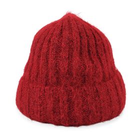 Rippstrick-M&uuml;tze mit Teddyfutter, Einheitsgr&ouml;&szlig;e, Rot