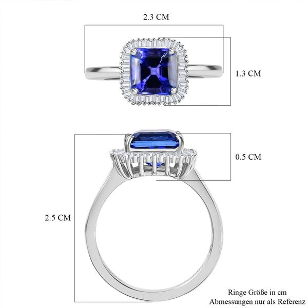 RHAPSODY AAAA Tansanit und VS Diamant Ring in 950 Platin – 2,19 ct. image number 6