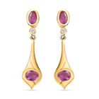 Ilakaka Rosa Saphir (Fissure gef&uuml;llt) Ohrringe 925 Silber vergoldet ca. 1.71 ct