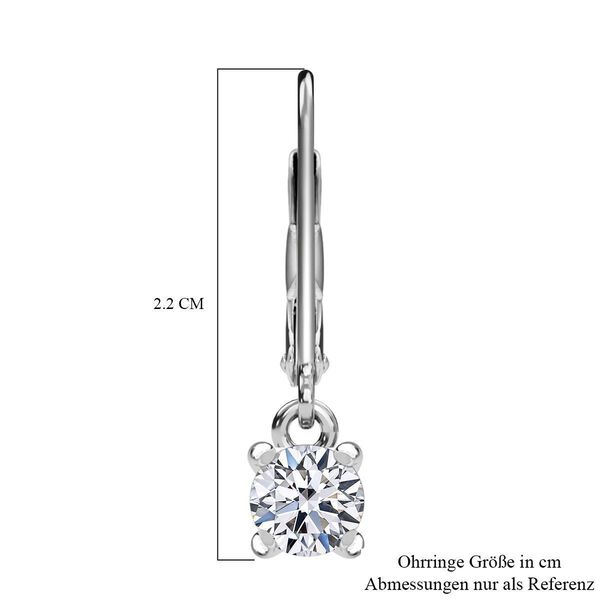 LUXURIANT SGL zertifizierte VS-GH Labor Rund-Diamant Ohrringe, 925 Silber rhodiniert - 1 ct. image number 4