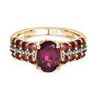 AAA Orissa Rose Granat Ring, 925 Silber Gelbgold Vermeil, (Größe 18.00) ca. 2.72 ct image number 0