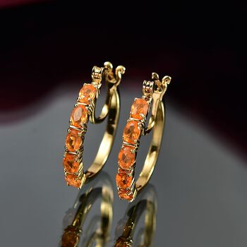 D'Joy AA Feueropal Ohrringe 925 Silber 750 Gelbgold Vermeil ca. 1.11 ct