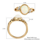 Natürlicher Äthiopischer Opal und Zirkon Ring 925 Silber vergoldet  ca. 1,30 ct image number 6