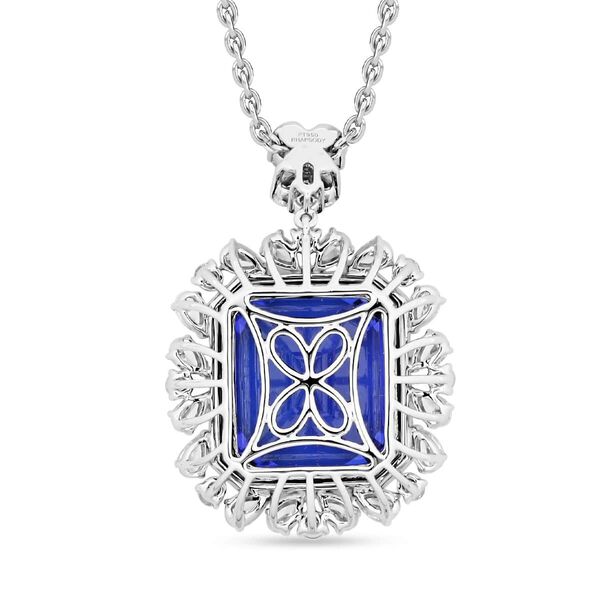 Chairman's Vault Collection - zertifiziert und geprüft RHAPSODY AAAA Tansanit und VS-EF Diamant Anhänger mit 45cm Kette in 950 Platin - 27,39 ct. image number 4