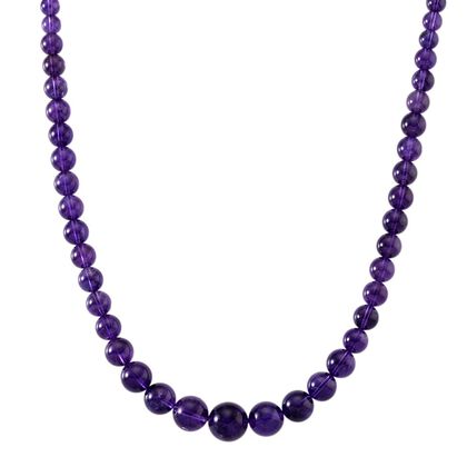D'Joy AAA Afrikanischer Amethyst Halskette ca. 50 cm 925 Silber rhodiniert ca. 350.00 ct