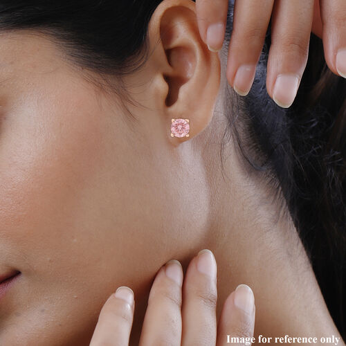 LUXURIANT DIAMOND- SGL zertifizierte VS rosa Labor Diamant Ohrringe in 585 Roségold- 1 ct. image number 4
