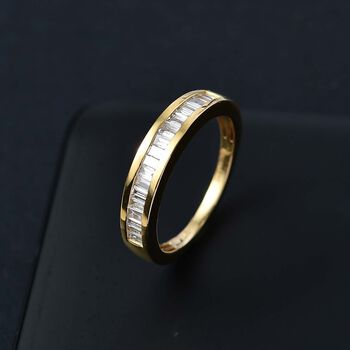 LUXURIANT VS-EF Labor Diamant Ring, 925 Silber 750 Gelbgold Vermeil - 0,50 ct.