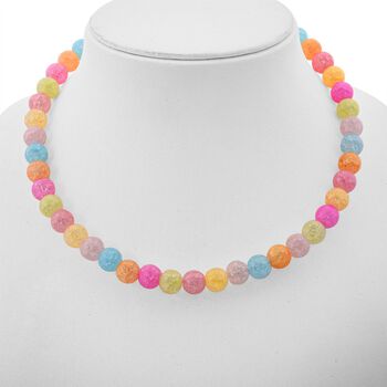 Regenbogen-Eisquarz Halskette ca. 45 cm 925 Silber ca. 314.55 ct