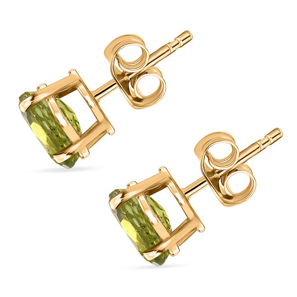D'Joy Peridot Ohrringe 925 Silber 750 Gelb Vergoldet ca. 2.43 ct image number 5