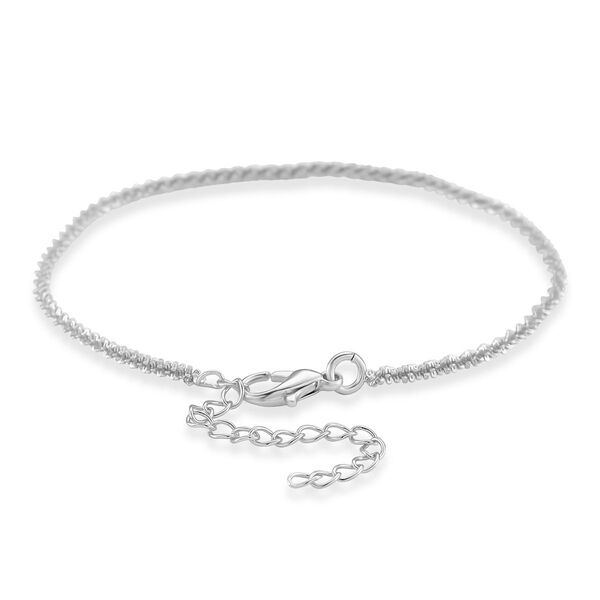 Funkel Armband, Messing Silberfarben ca. 19 cm image number 4