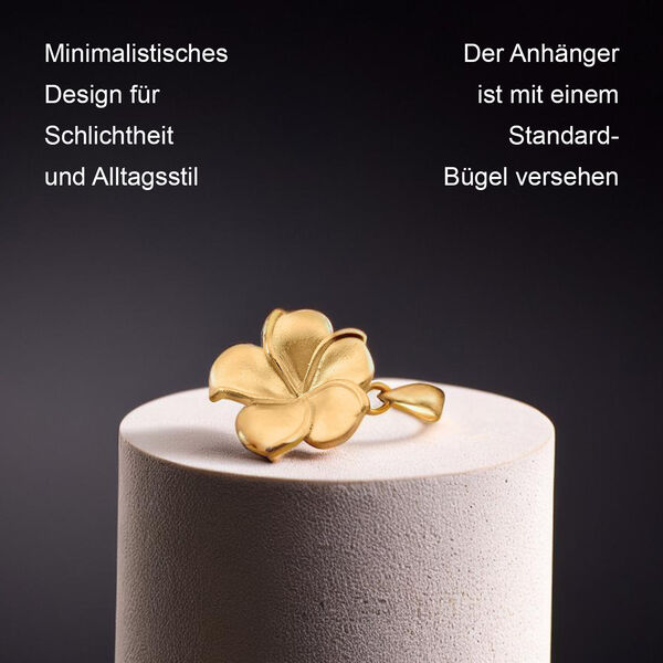 Frangipani (Plumeria) Anhänger in 999 Gold image number 3