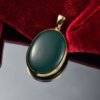 Verde Onyx Anh&auml;nger in Goldton - 68,32 ct.