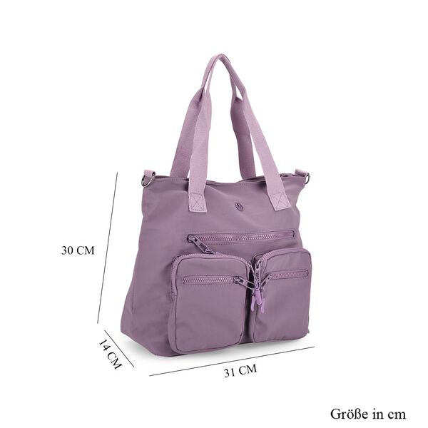 Crossbody-Schultertasche mit Mehrfachfächern, 31x30x14cm, Helllila image number 8