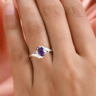 Afrikanischer Amethyst und Zirkon Ring 925 Silber  ca. 0,77 ct image number 2