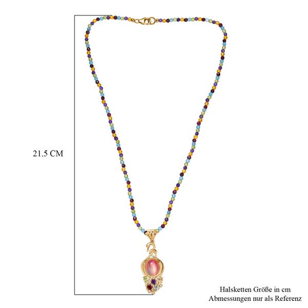 Flamingo Mondstein, Citrin Schmuckset 925 Silber 750 Gelbgold Vermeil ca. 58,06 ct. image number 5