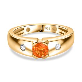 AA Salamanca Feueropal und Zirkon Ring - 0,46 ct.