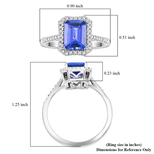 RHAPSODY zertifiziert und gepr&uuml;ft AAAA Tansanit und VS Diamant Ring in 950 Platin - 3 ct. image number 5