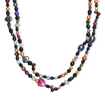 Mehrfarbige gef&auml;rbte Perle Halskette ca. 122 cm