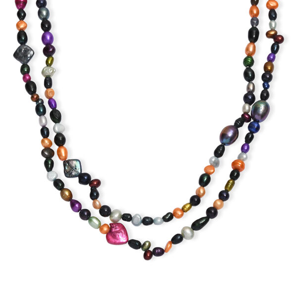 Mehrfarbige gef&auml;rbte Perle Halskette ca. 122 cm image number 0