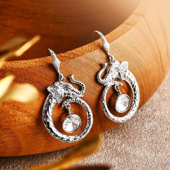 Royal Bali - Moissanit Elefant Ohrringe 925 Silber ca. 1.64 ct