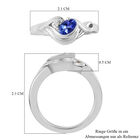 Tansanit und Zirkon Ring 925 Silber platiniert  ca. 0,53 ct image number 6