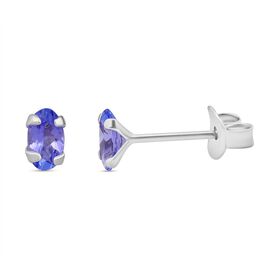 Tansanit Ohrringe 925 Silber rhodiniert (10-15 Werktage Lieferzeit) ca. 0.44 ct