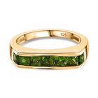 Natürlicher Chromdiopsid Ring, 925 Silber, 750 Gelbgold Vermeil (Größe 18.00), ca. 1.09 ct
