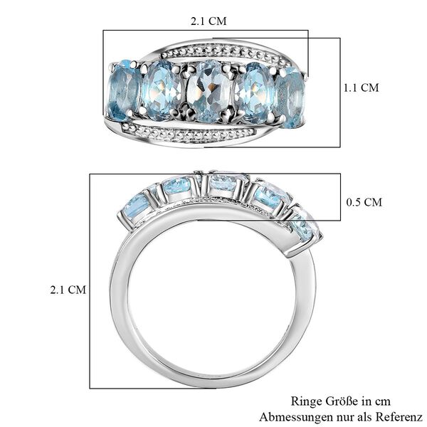 Himmelblauer Topas Ring Edelstahl (Gr&ouml;&szlig;e 16.00) ca. 2,92 ct image number 6