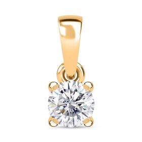 Moissanit Anhänger, 925 Silber 750 Gelbgold Vermeil - 0,22 ct.