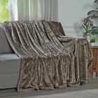 Premium Kuscheldecke aus 100% Mikrofaser, 450 gsm, Größe: 150x220 cm, beige