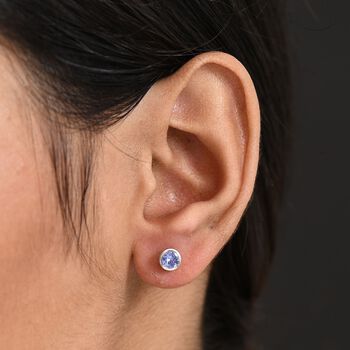 Tansanit Ohrringe, 925 Silber rhodiniert - 0,53 ct.